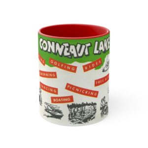 Vintage Conneaut Lake Park, Amusement Park, Rides, Roller Coaster Vintage Styled, 1940s, 1950s theme, Gift, 11oz Accent Mug